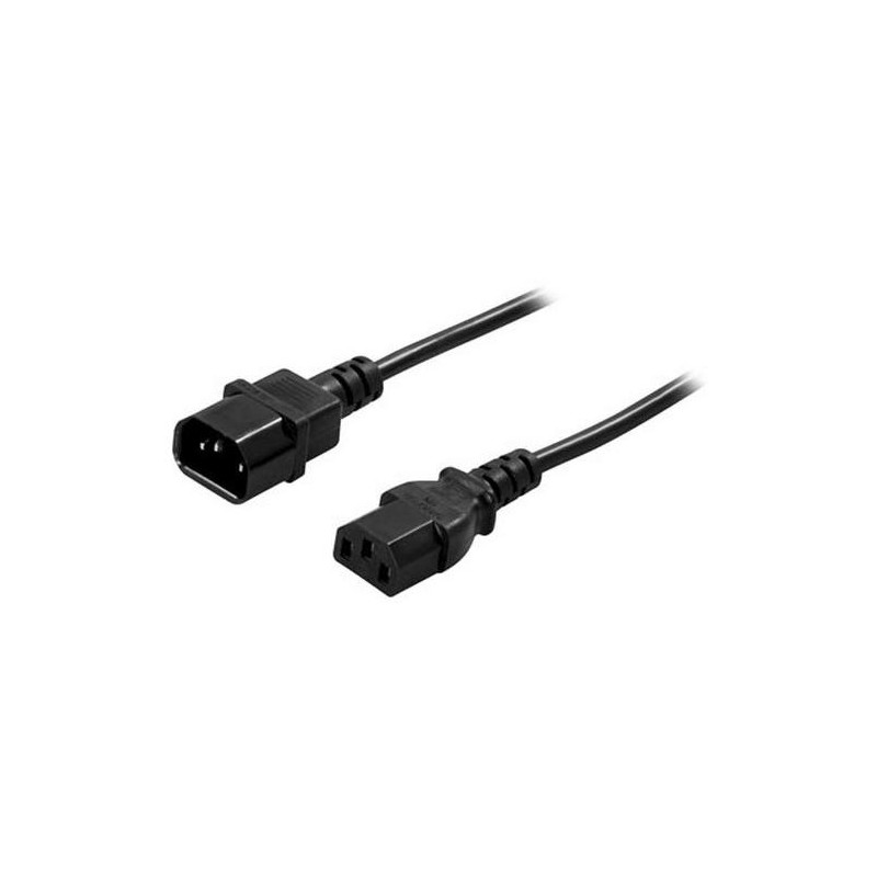 Jatkokaapeli IEC C13-C14, 10A, 1m